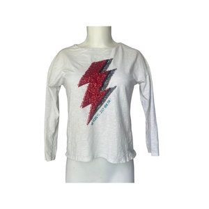 Zara Girls White Ziggy Stardust We're The Children Of The Future 11/12